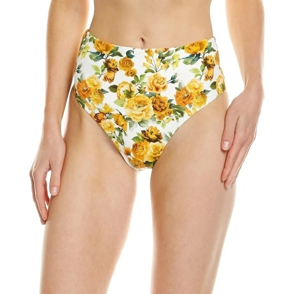 NEW ONIA Sabrina High-Waisted Bikini Bottoms in Eden Floral